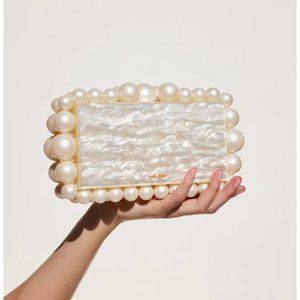 Cult Gaia eos pearly acrylic clutch